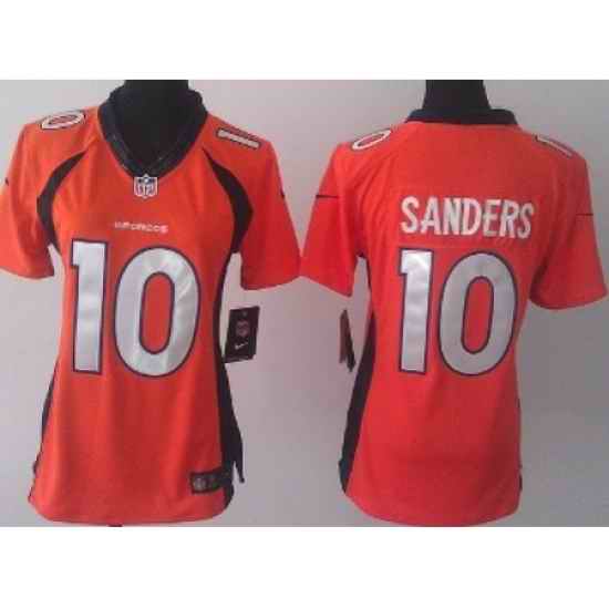 Women Nike Denver Broncos 10 Emmanuel Sanders Orange NFL Jerseys